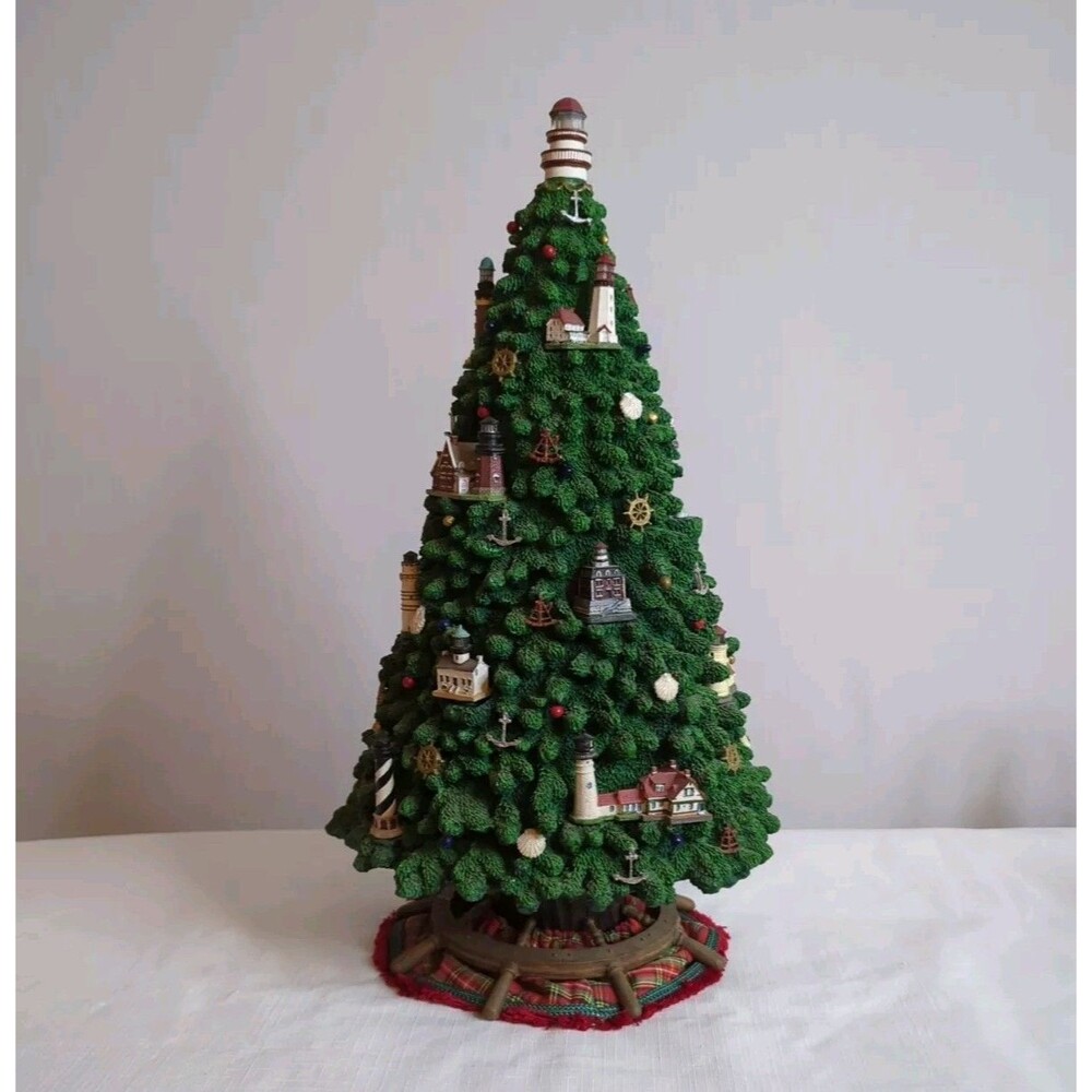 DANBURY MINT Captain's Lighthouse Christmas Tree Nautical ** Some Lights Down